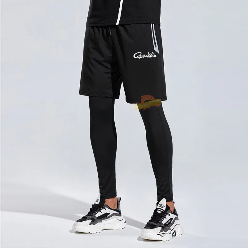 

Штаны для рыбалки Gamakatsu, мужские спортивные быстросохнущие Эластичные Обтягивающие Брюки для бега, фитнеса, активного отдыха, велосипеда, п...