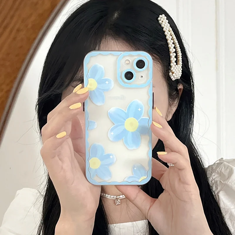 Мягкий силиконовый прозрачный цветочный чехол модный и милый подходит для iPhone 11