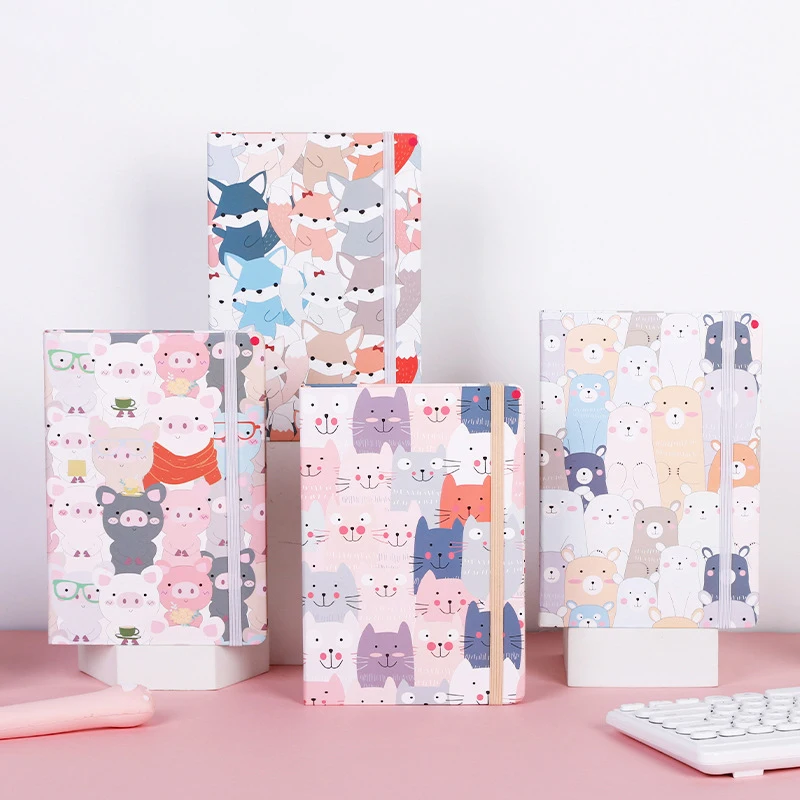 

Creative A7 Student Notepad 2022 Pretty Homework Notebook Kawaii Stationery Cute Animal Hard Cover School Supplies