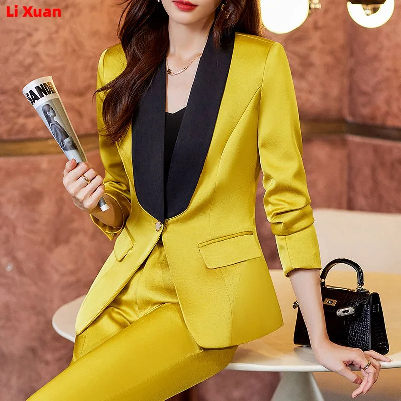 Superior Quality  Spring Formal Ladies Fashion Blazer Women Business Suits with Sets Work Wear Office Casual  Pants Jacket  Suit