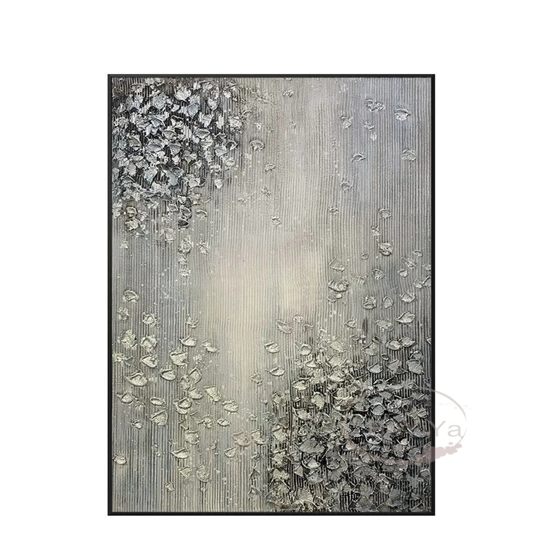 

Christmas Decoration Painting For Home Handmade Canvas Poster Abstract Sliver Wall Oil Painting Picture For Living Room Porch