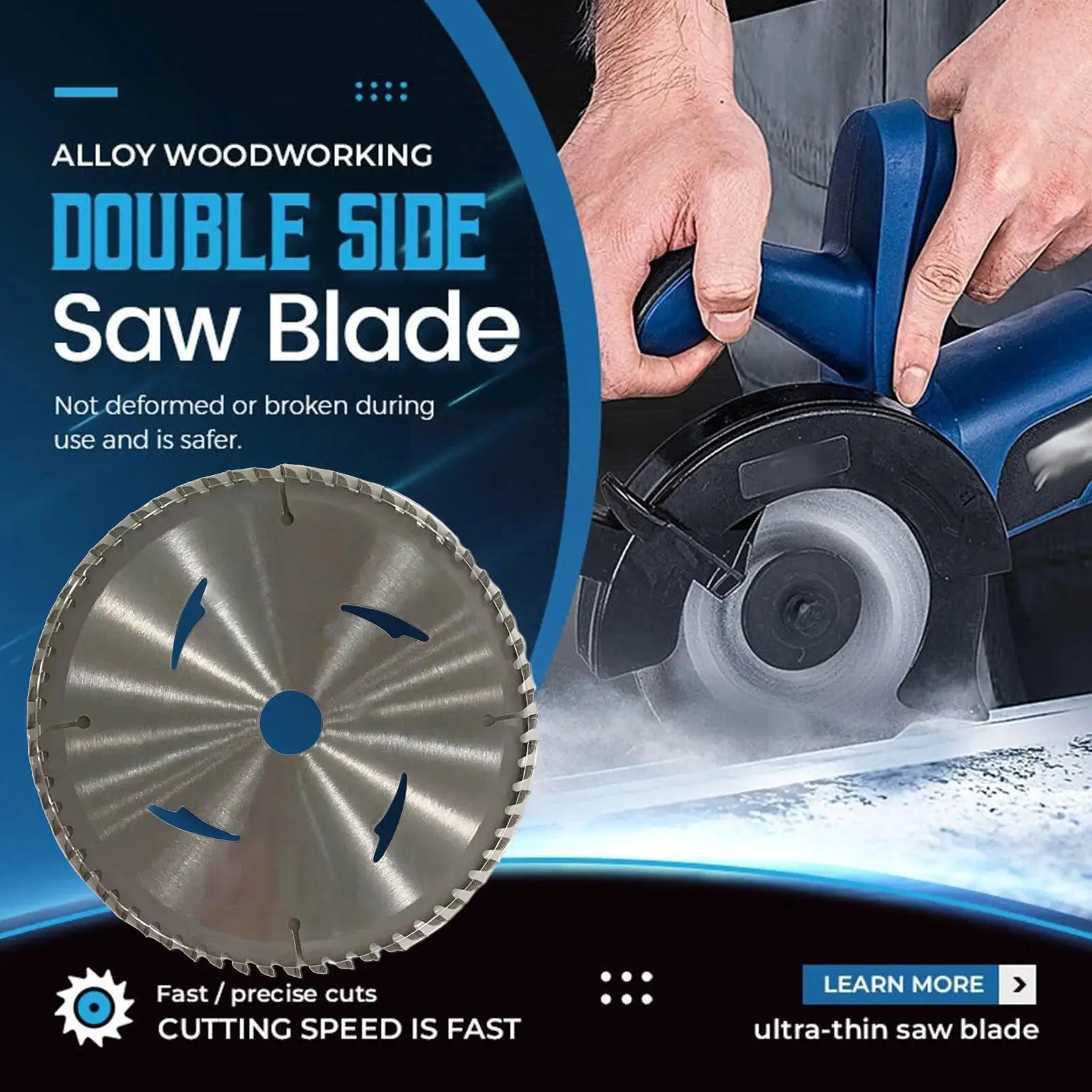 

4inch Alloy Woodworking Double Side Saw Blade 20Sawteeth Sharp Carbide Cutting Disc For Angle Grinder To Cut Metal PVC Wood B9E9