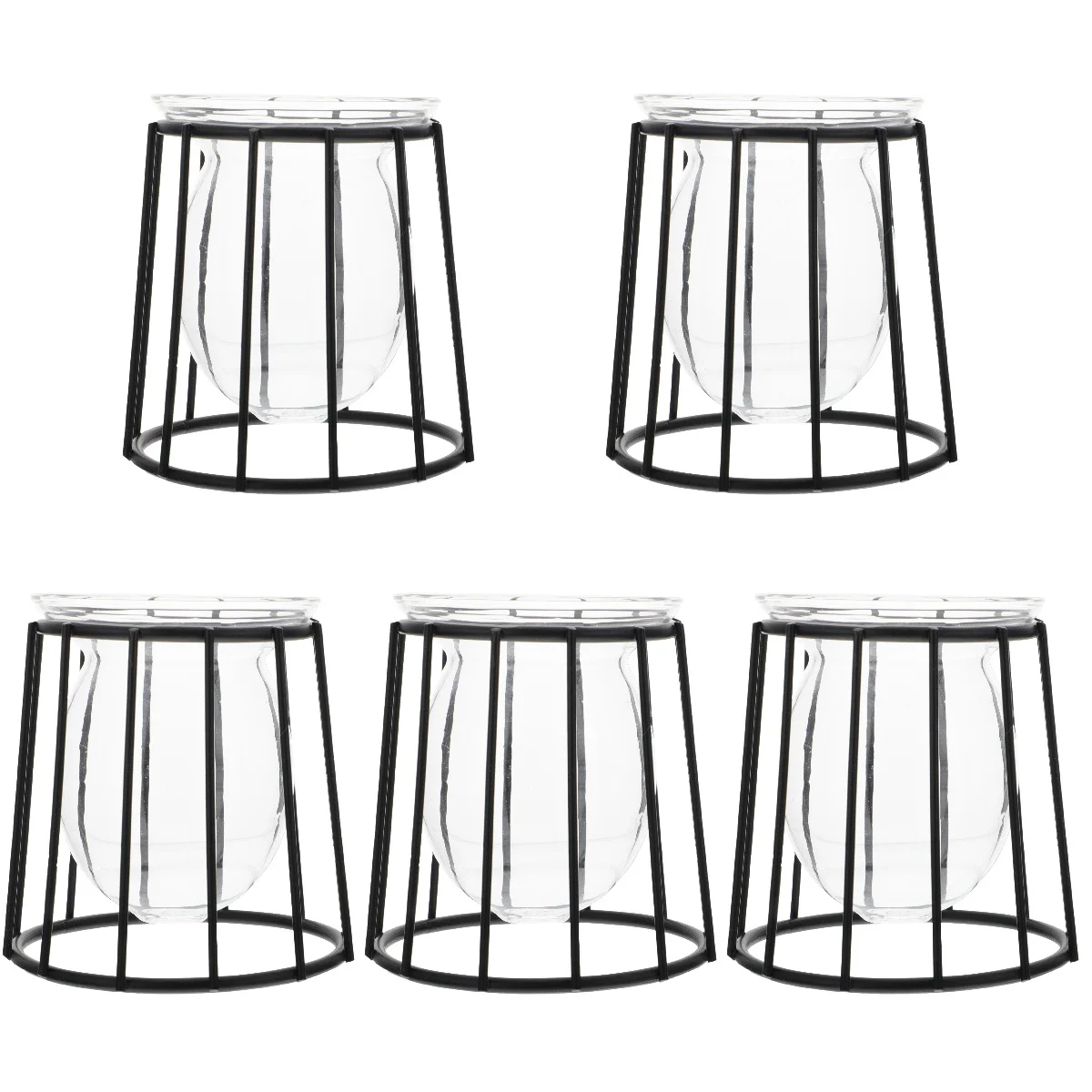 

Vasehydroponic Planter Hydroponics Bulb Air Desktop Kit Terrariums Tube Geometric Containers Flower Test Holder Iron Frame Metal