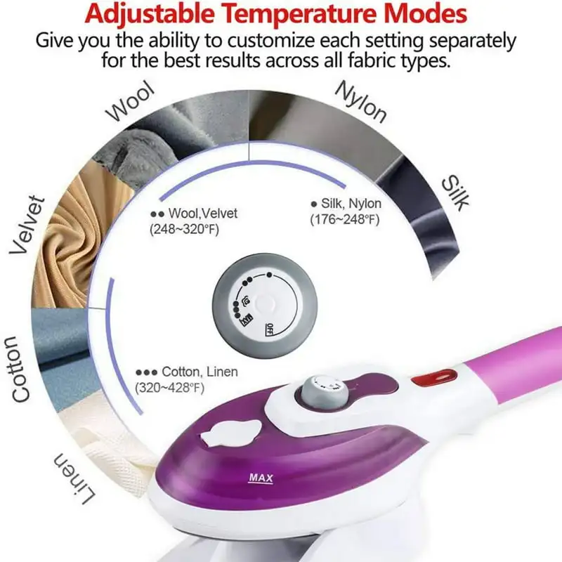 

Steamer for Clothes, Portable Garment Wrinkle Remover with Temperature Control, Clothing Steamers Iron w/ 2 Brushes Portable, F