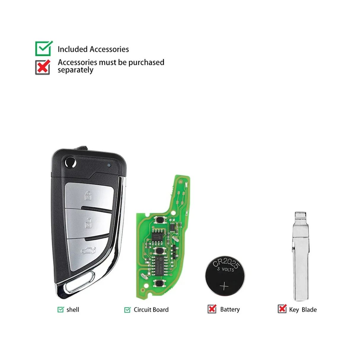 Брелок для ключей Xhorse XEKF21EN Универсальный супер-брелок с 3 кнопками в стиле ножа