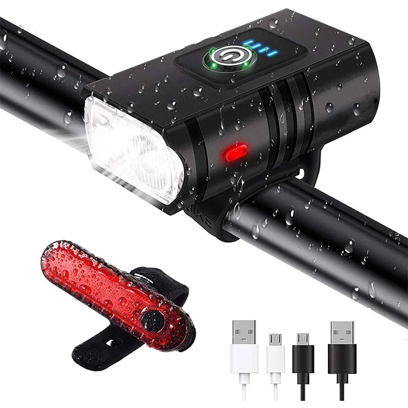 

USB Charging Night Cycling Front Light [2 Lamp Beads] Adjustable Remote And Near -light Bicycle Lights Riding Accessories