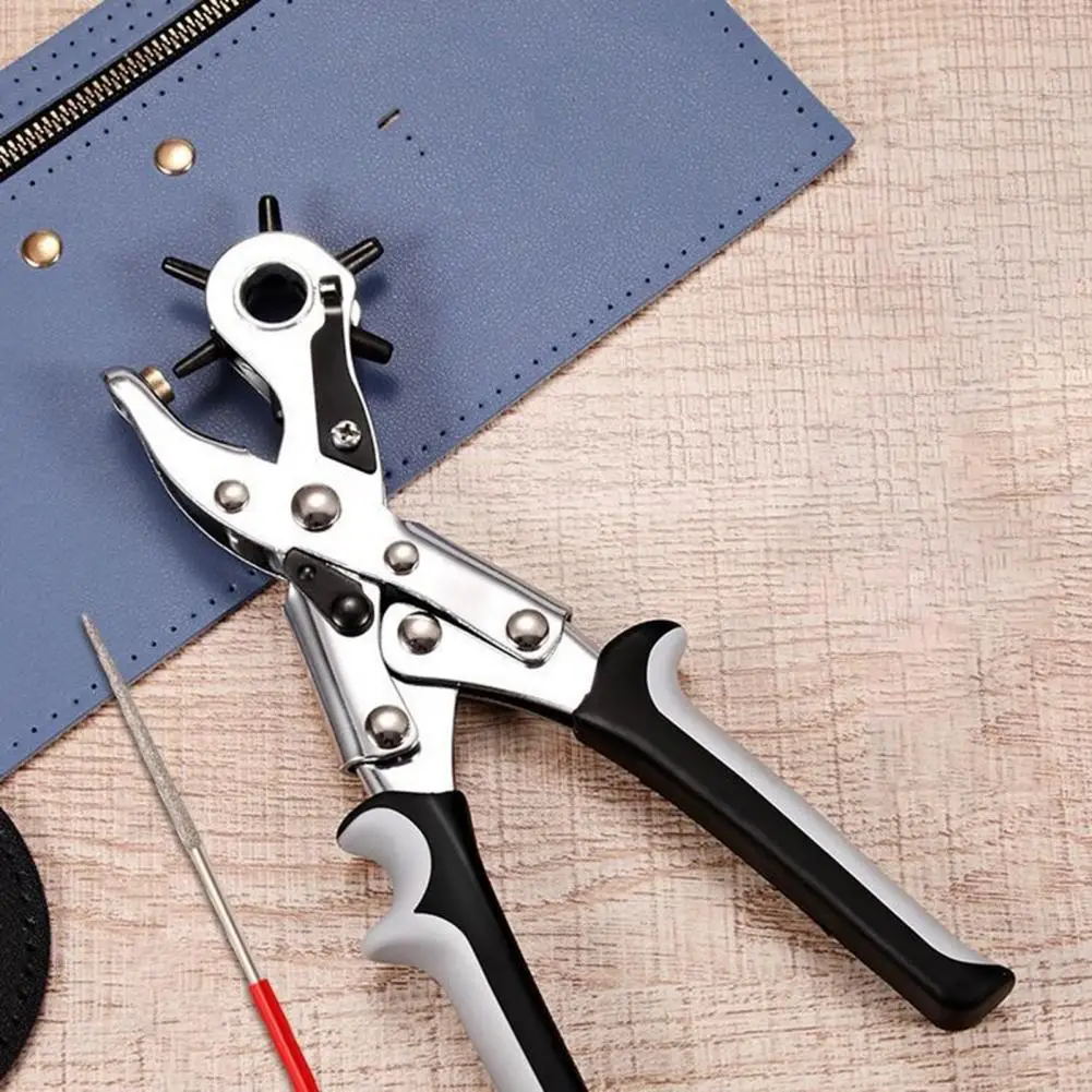 

Плоскогубцы для перфорации 1 комплект практичный двойной рычаг дизайн удобный Дырокол из искусственной кожи вращающийся дырокол для DIY