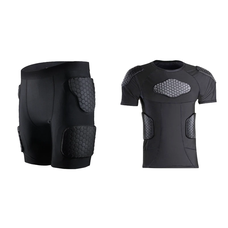 

Vest Knee Pads Protector Football Basketball Skating Rugby Soccer Anti-Collision Suits Sets