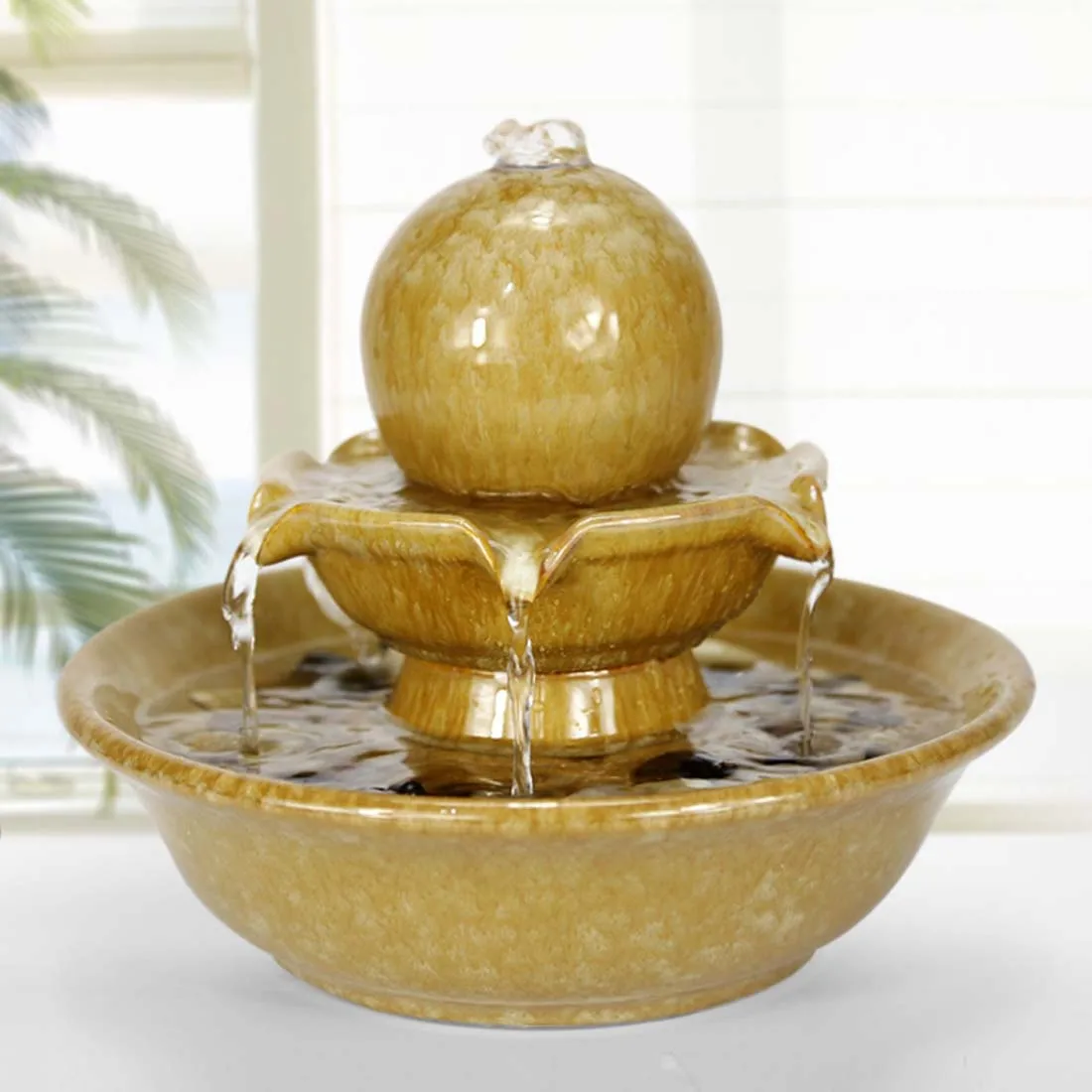 Flowing Water Fengshui Wheel Circulation Fountain Ornaments Humidification Landscape Home Decorations