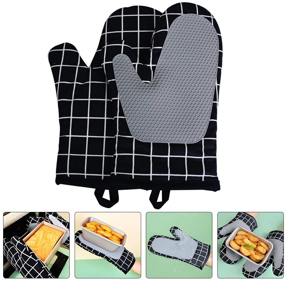 

1 Pair Reusable Kitchen Oven Mitts Mitten Mittens for Kitchen Friends Protection