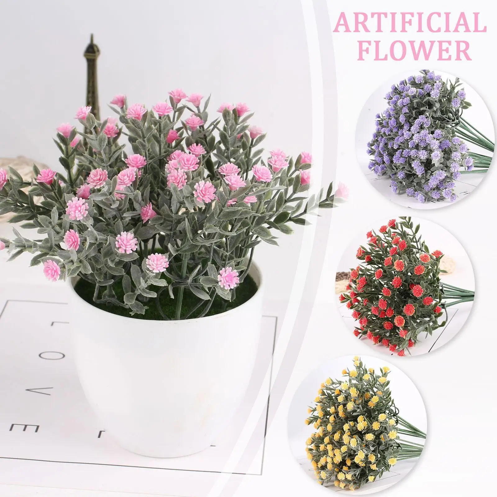 

25cm 1pc Gypsophila Fake Flowers Baby's Breath Artificial Flowers Plastic Floral Bouquet For Bridal Wedding Home Decoration K2j4