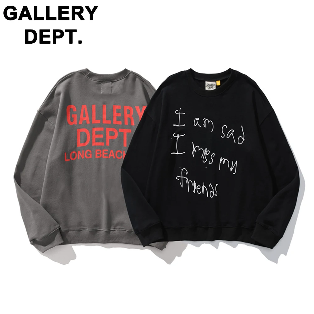 

GALLERY DEPT tide retro Los Angeles letters design sense printed cotton terry round neck sweatshirt men and women