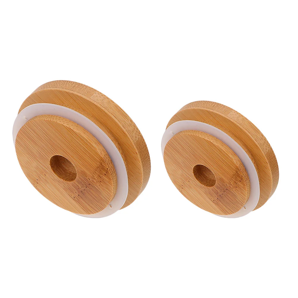 

2pcs Creative Bamboo Lids Durable Bamboo Sippy Cup Covers Covers