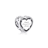 crystals beads 925 silver original free shipping items diy beads for jewelry making openwork heart family tree charm