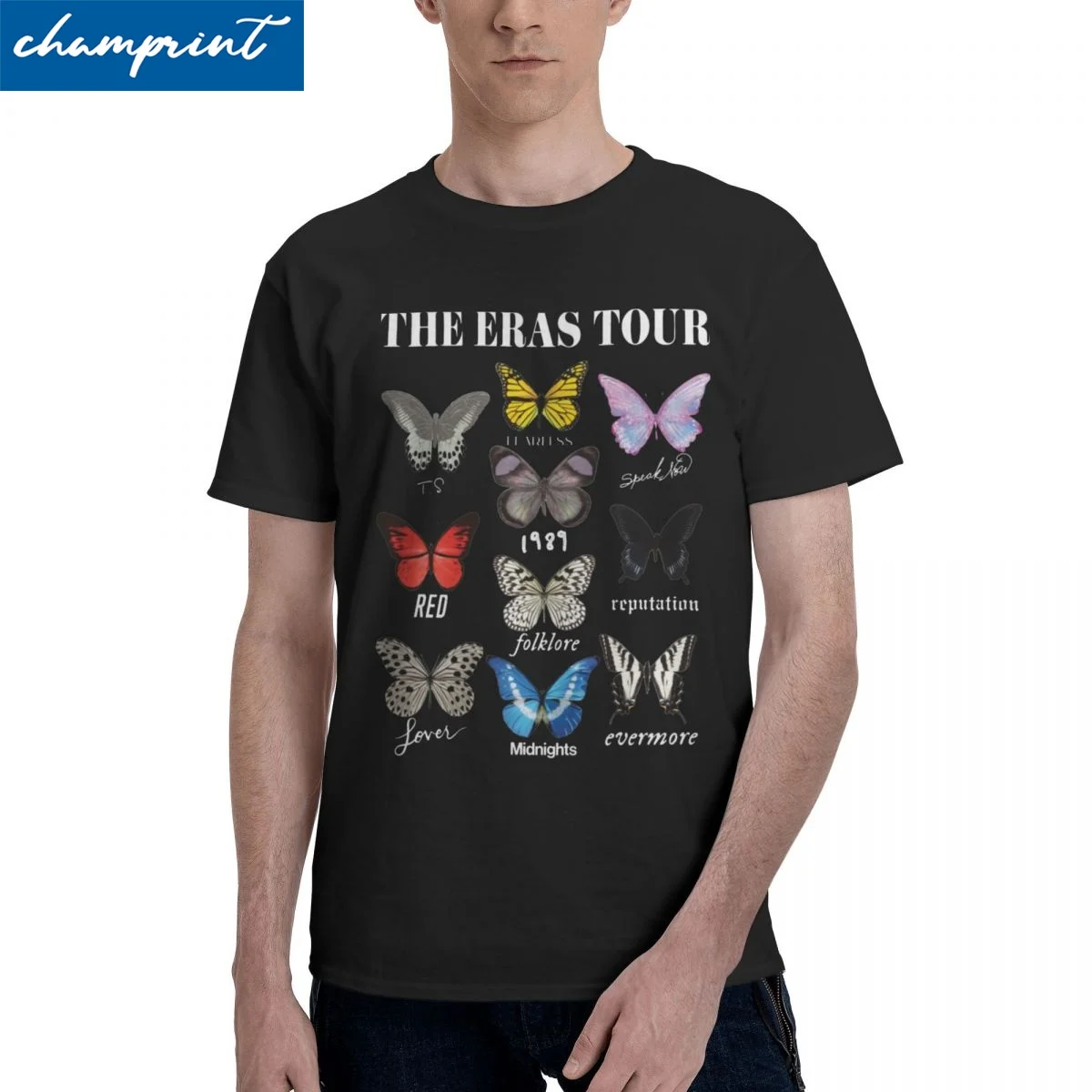 

Men Women's T-Shirts Vintage The Eras Tour Butterfly Taylor Swiftie Y2K Novelty Cotton Tees Short Sleeve T Shirts O Neck Tops