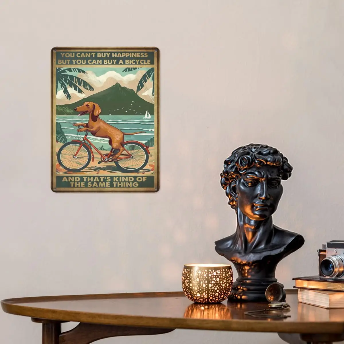 You Cn't Buy Hppness But Cn Bcycle Metl Tn Sgn Decorton rt Plque for Busness Br Home Room Grge Mn Cve Funny Style 8