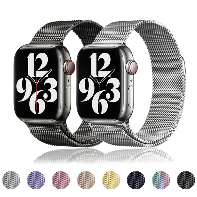 

Ремешок «Миланская петля» для Apple Watch Band 38 мм 40 мм 41 мм, Воздухопроницаемый браслет для iWatch Ultra Series 3 4 5 6 SE 7 8 49 мм 45 мм 44 мм 42 мм