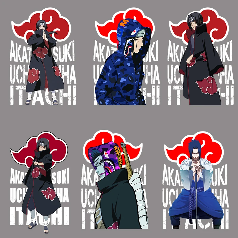 

Japanese anime Naruto Patches for Clothing Heat Transfer Stickers for T-Shirt Iron on Patches for Clothes for Boys Girls Custom