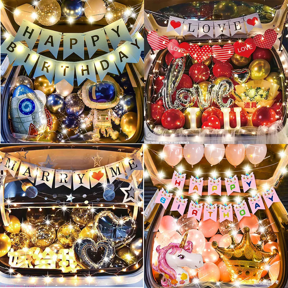 

Car Trunk Balloon Set Surprise Decoration Kid Girlfriend Birthday Confession 520 Proposal Decoration Qixi