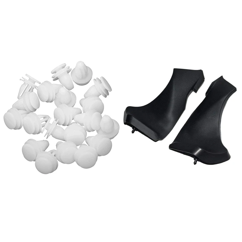 

20 шт. автомобильные Белые Заклепки, зажимы для отделки двери и 2x боковая крышка воздуховода обтекатель для KAWASAKI Ninja ZX6R ZX636 2005-2006