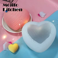 braided love silicone mold diy love mousse cake heart shaped chocolate candle mold candle fondant soap chocolate