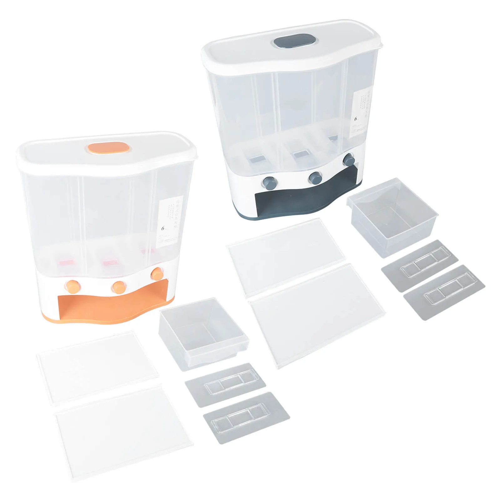 

Grain Dispenser Box Grain Container 3 Grid Space Saving Safe Large Capacity Waterproof High Temperature Resistant for