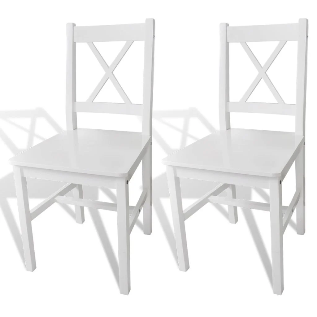 

Dining Chairs 2 pcs Wood White