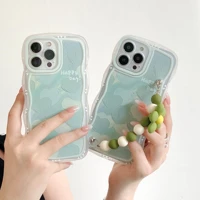 lanyard love wave edges case for huawei p50 p40 p30 pro mate 40 30 pro p50pro p40pro luxury soft silicone cute clear phone cover