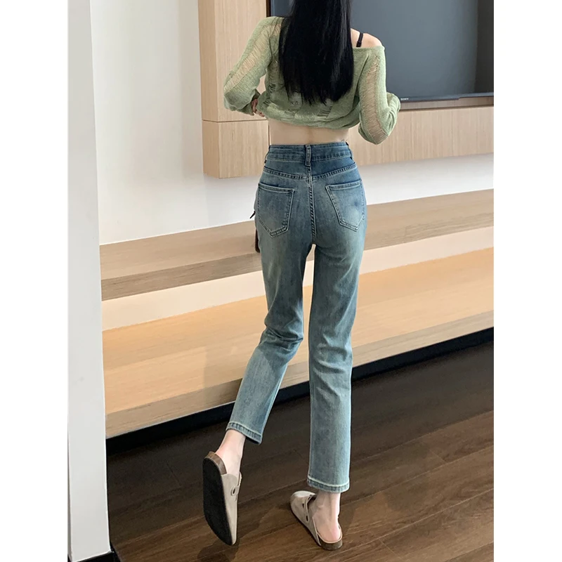 Плюс размер Yaoxiaojie эластичные джинсы с высокой талией женские весенние маленькие