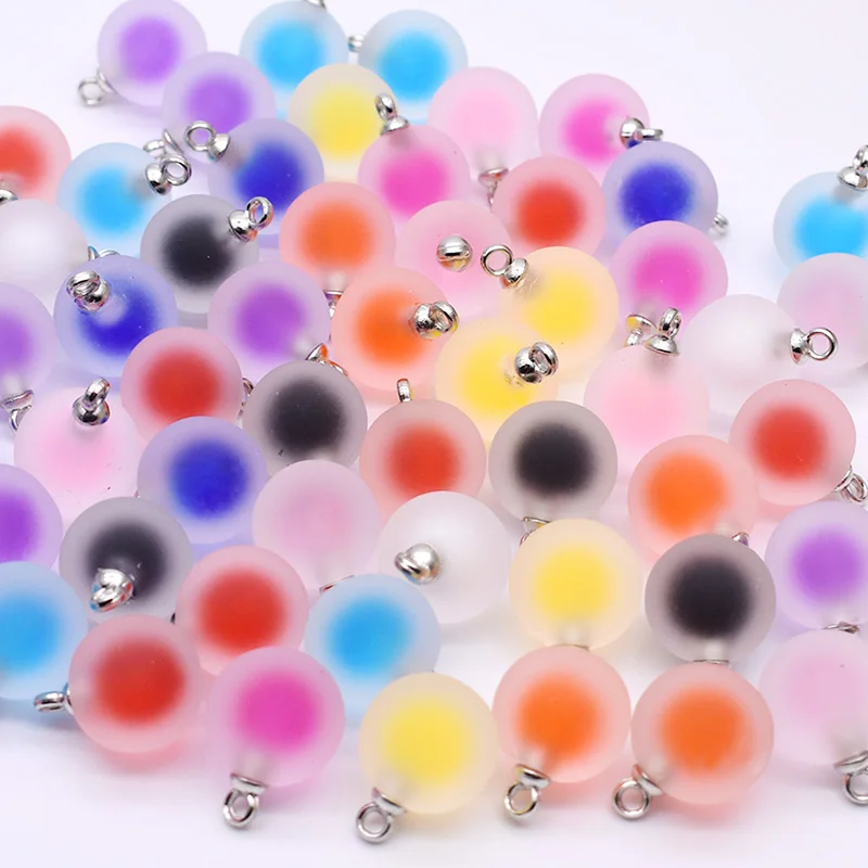 

10pcs 16mm Rubber Matte Round Beads Acrylic Charms for Jewelry Making DIY Pendant Handmade Accessories Necklace Earring
