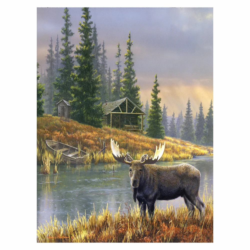 

DIY 5D Diamond Painting Moose Cross Stitch Set Full Diamond Embroidery Mosaic Animals Decorative painting gifts