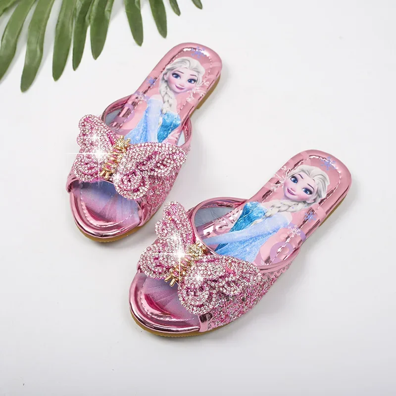 Босоножки и тапочки для девочек Disney Эльза летние Нескользящие с мягкой подошвой