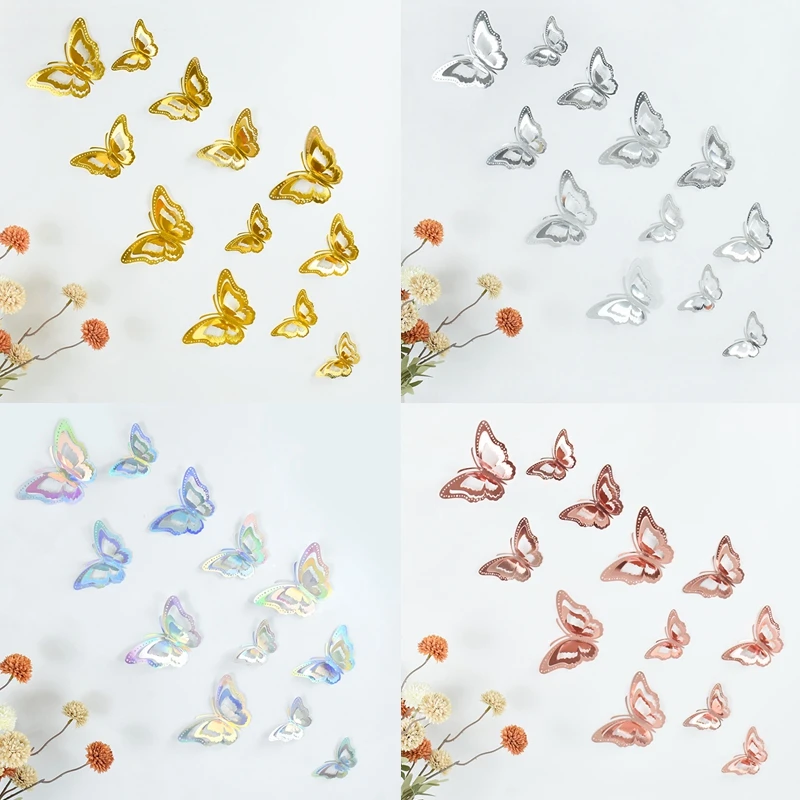

12pcs/set 3D Butterfly Wall Sticker Beautiful Butterfly Kids Room DIY Wall Decals for Home Living Room Wedding Party Decorations
