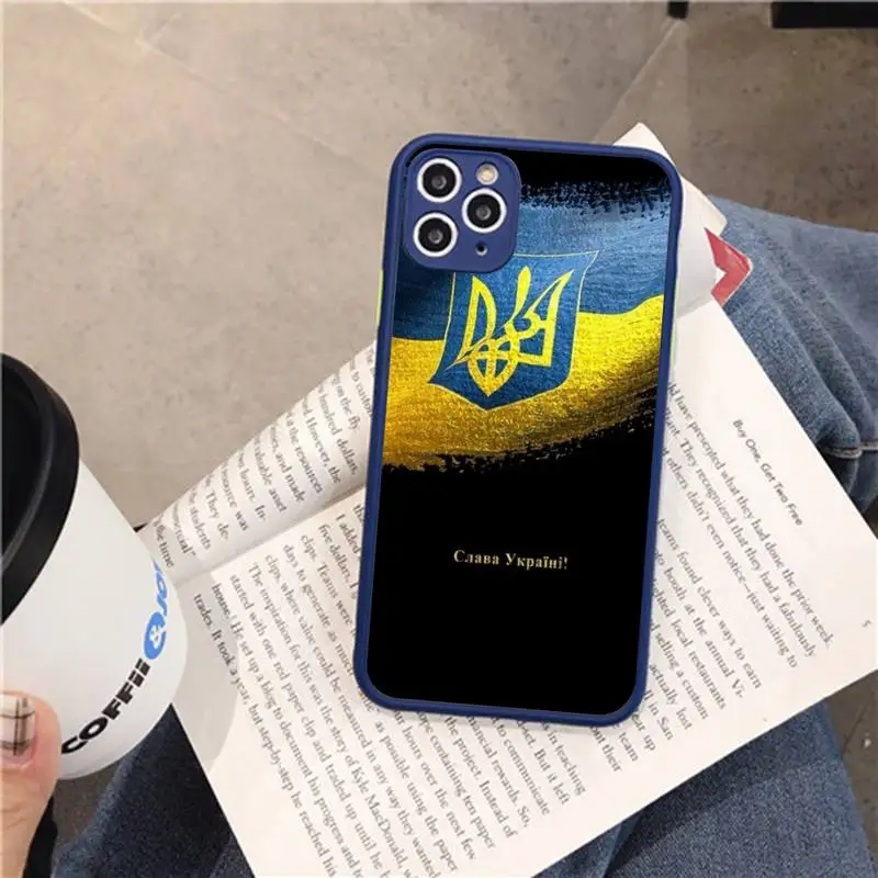 Ukraine Flag Phone Case for iPhone 14 11 12 13 Mini Pro Max 8 7 Plus X XR XS MAX Translucent Matte Cover