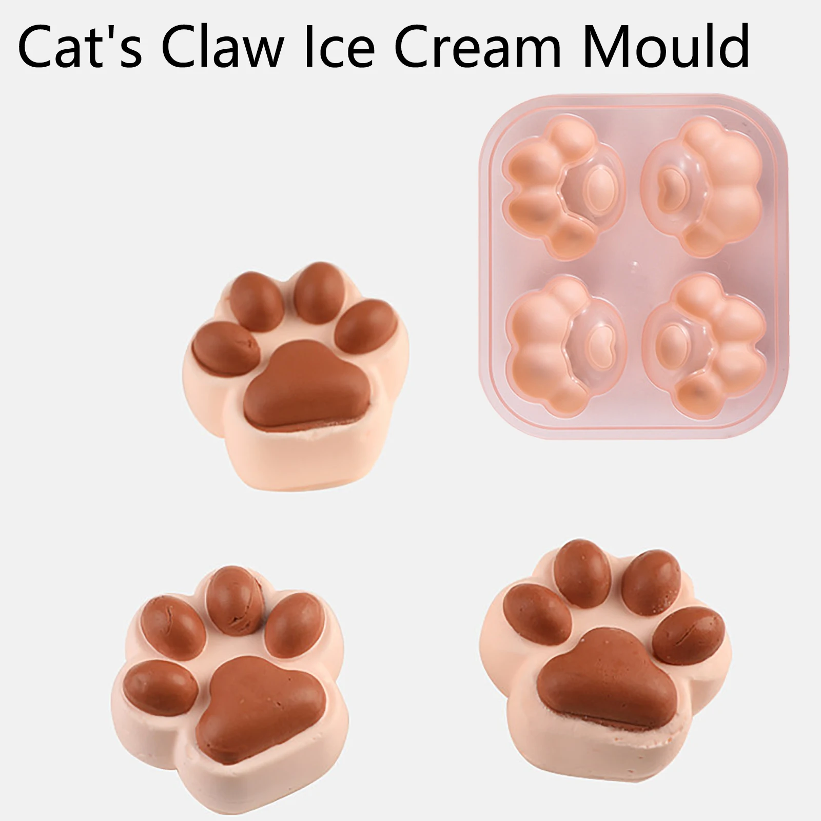 

DIY Popsicle Mold Cute Cat Claws Ice Cream Mold Food Grade Silicone Ice Lolly Moulds Home Family