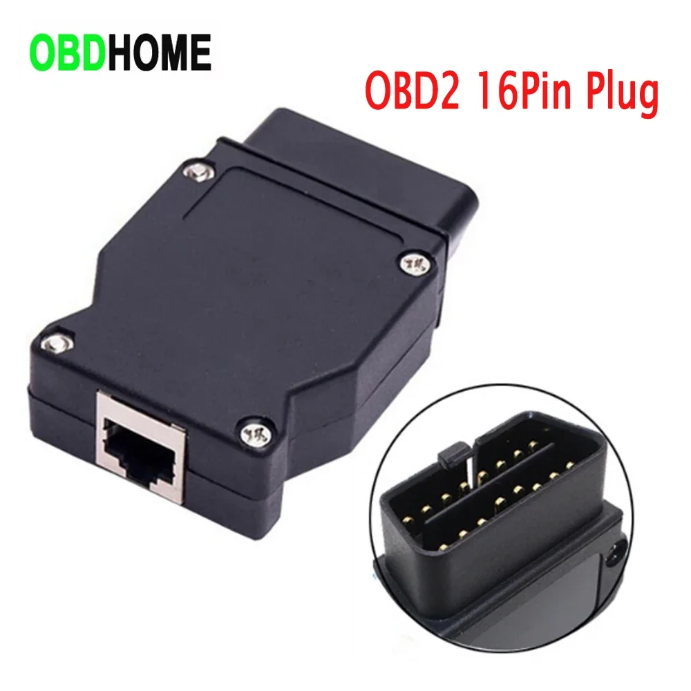 Фото 16-контактный адаптер OBDII Для BMW ENET Ethernet к ICOM программированию F-Series OBD2 16-контактный разъем для интерфейса BMW №1