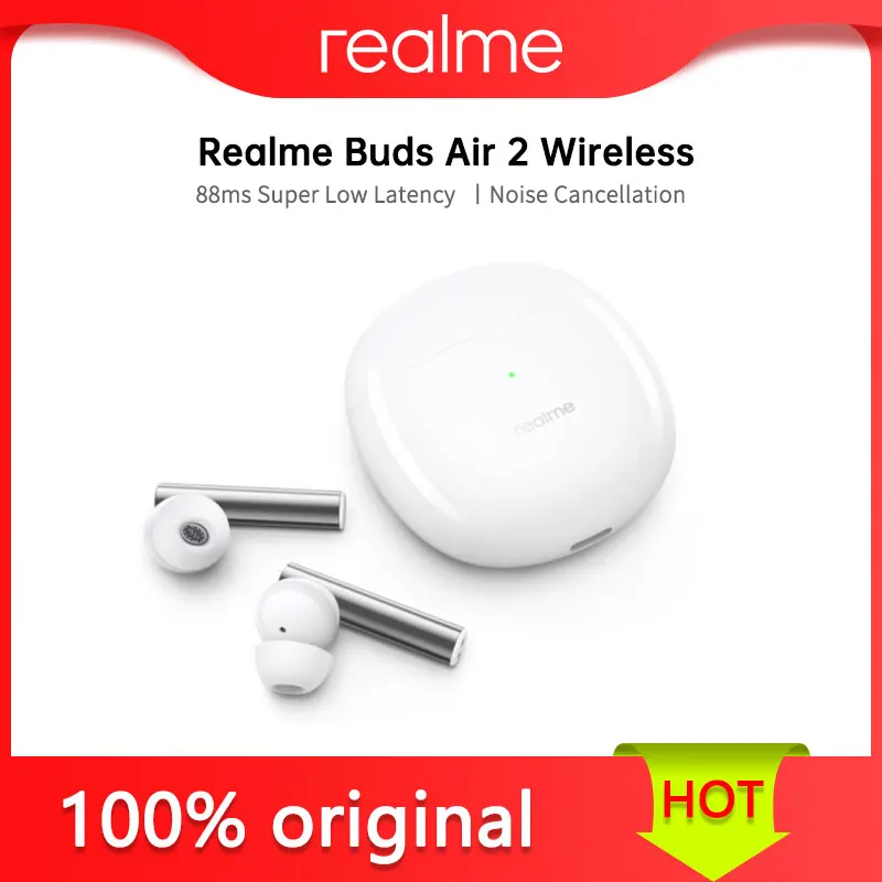 

Realme Buds Air 2 Wireless ANC Headphone Bluetooth Earbuds Hi-Fi Bass Boost 88ms Super Low Latency TWS Gaming Headset