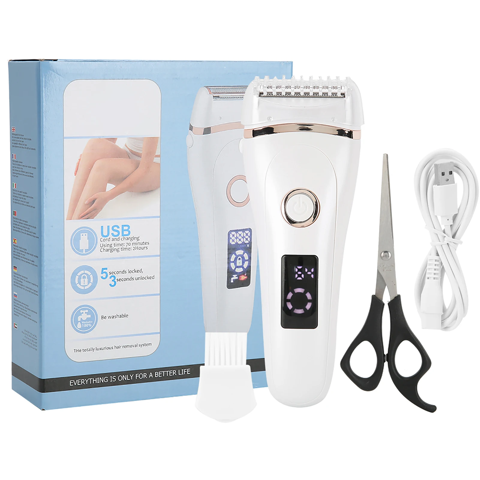 

Women Electric Shaver USB Charging Waterproof Low Noise Hair Removal Tool
