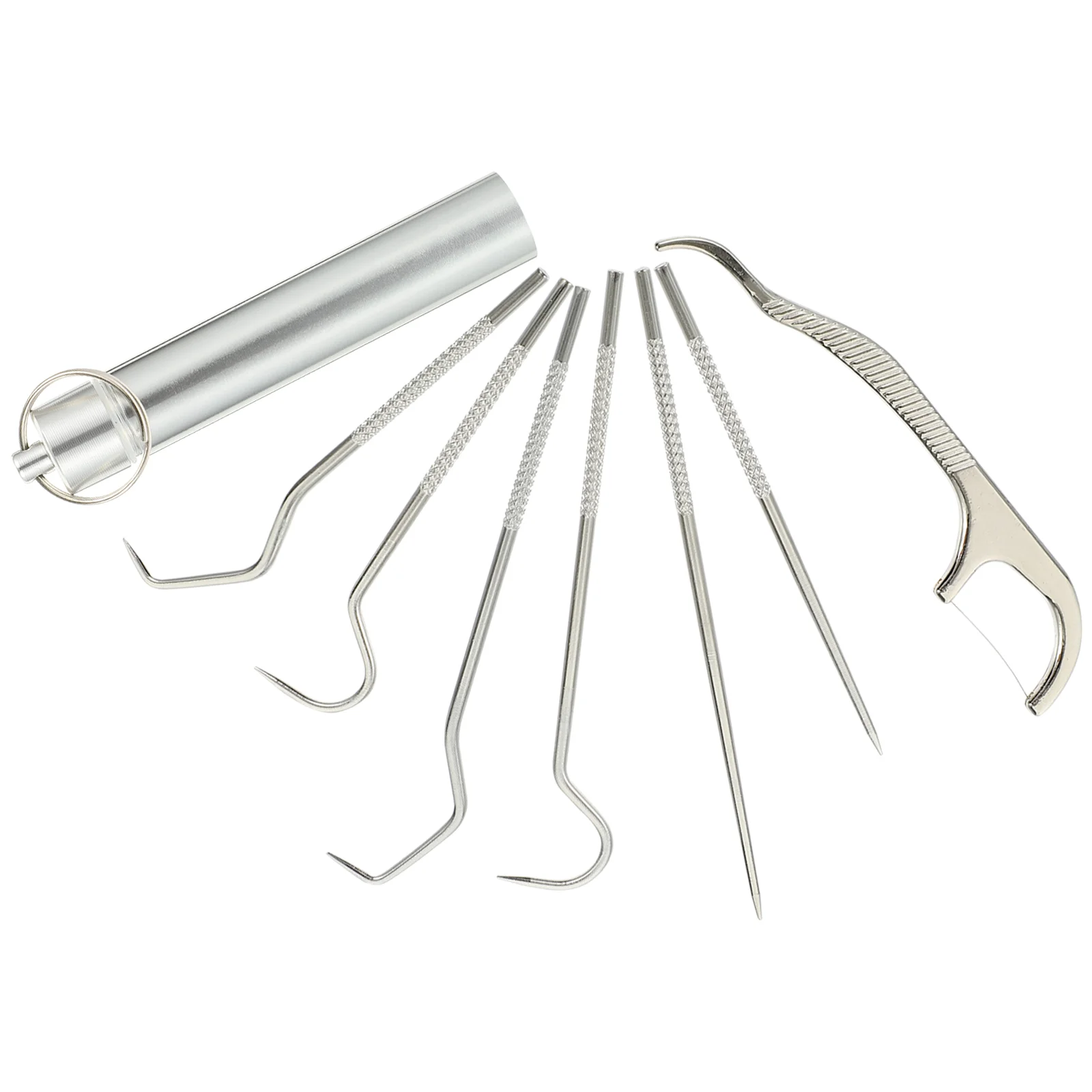

Toothpickmetal Set Pick Kit Stainless Toothpicks Steelreusable Holder Removerplaque Teeth Keychain Picks Professional Cleaning