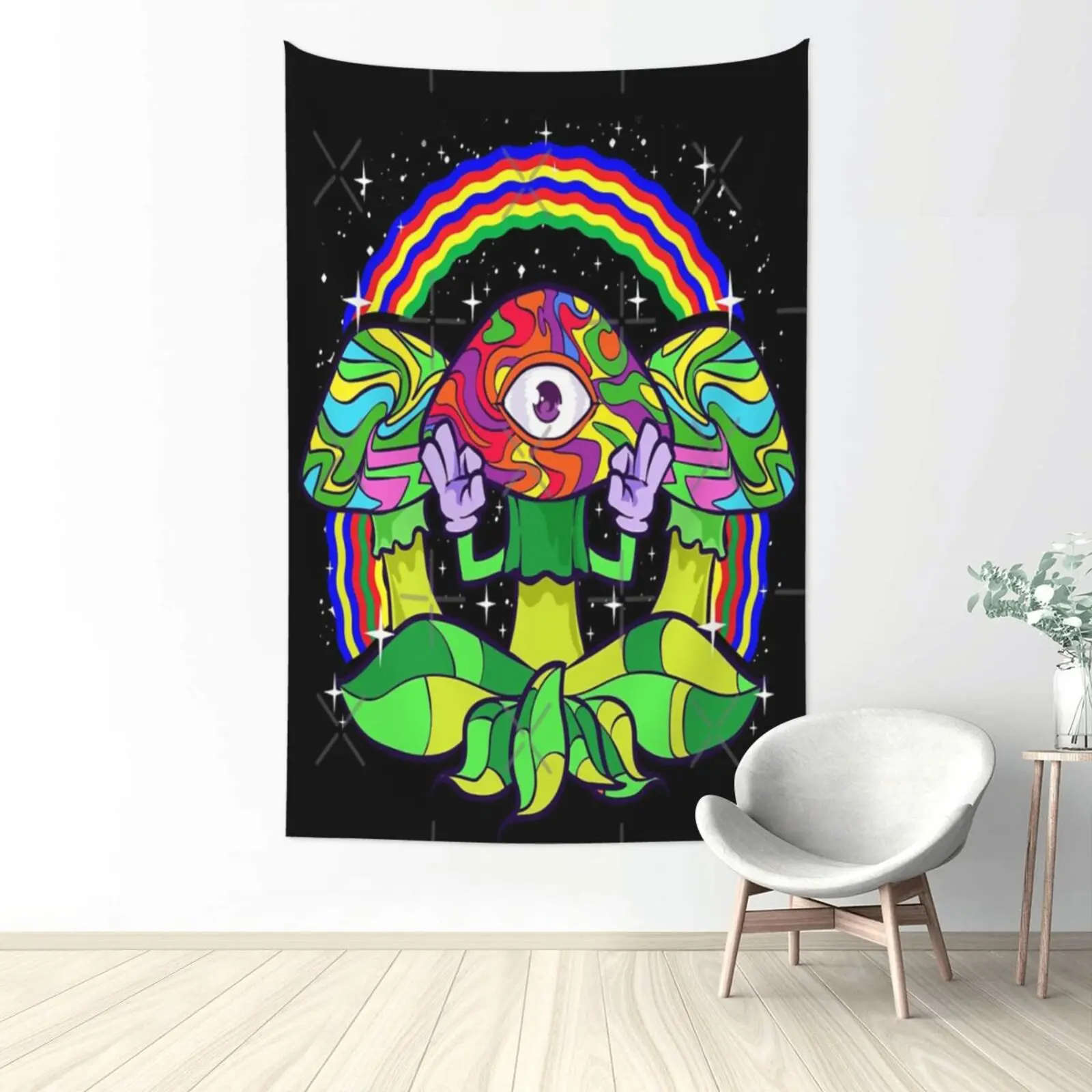 

Psychedelic Mushroom Hippie Mushroom Boho Decor Vertical Tapestry