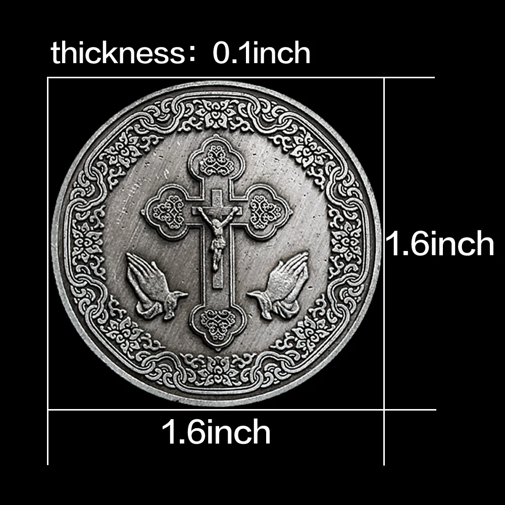 Иисус Ретро никелевая монета Европейская христианская Библия маркер крест Бога