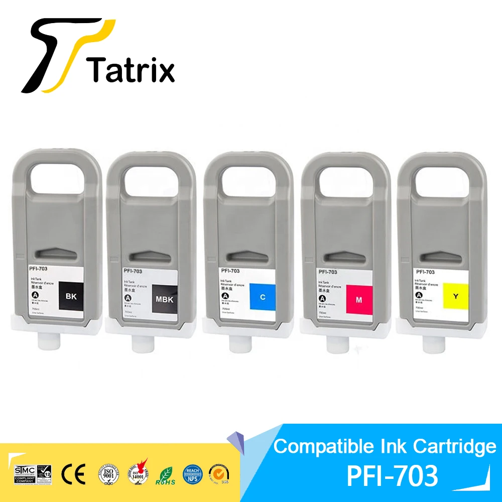 Tatrix PFI703 PFI-703 PFI 703 Pigment ink Premium Color Compatible Ink Cartridge for Canon iPF 810/820/815/825 Printer