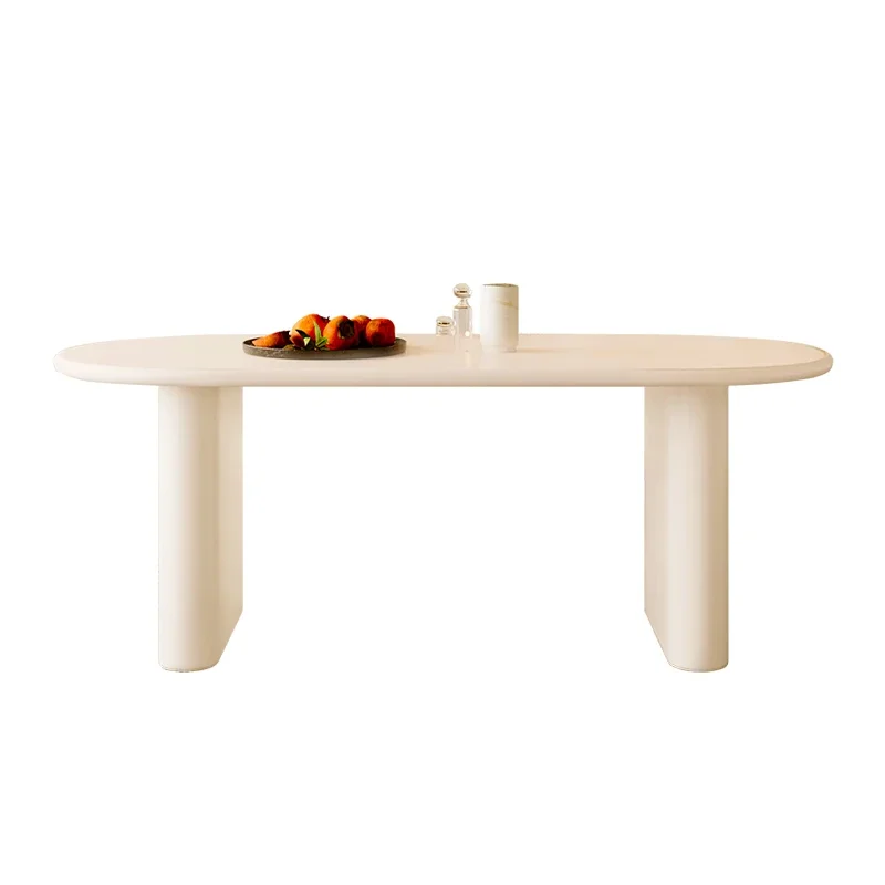 

YY Small Apartment Trending Creative Cream Style Modern Simple Oval Dining Table