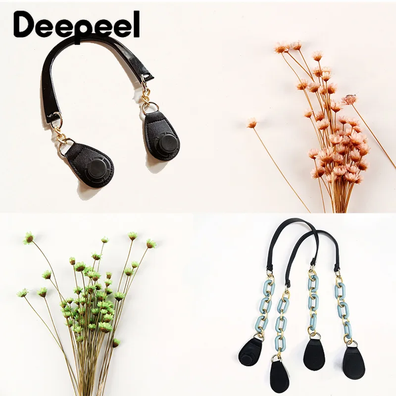 2Pcs Deepeel 65cm Fashion Pu Leather Handle Women's Bags Shoudler Strap Detachable Handbag Chain DIY Replacement Bag Accessories