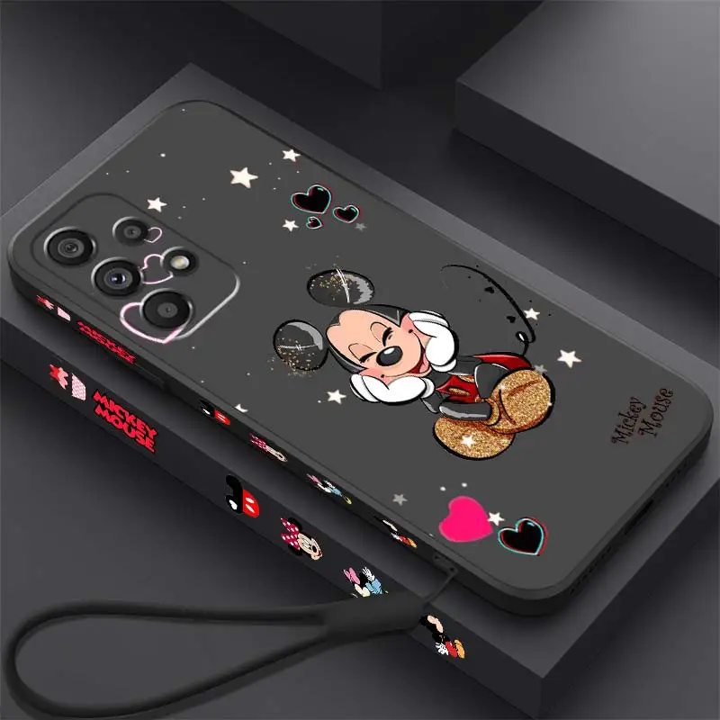 

Disney Minnie Mickey Cute Art Phone Case For Samsung Note 20 10 A54 A31 A14 A03 A22 A34 A04 A24 Ultra Plus 5G Liquid Left Rope