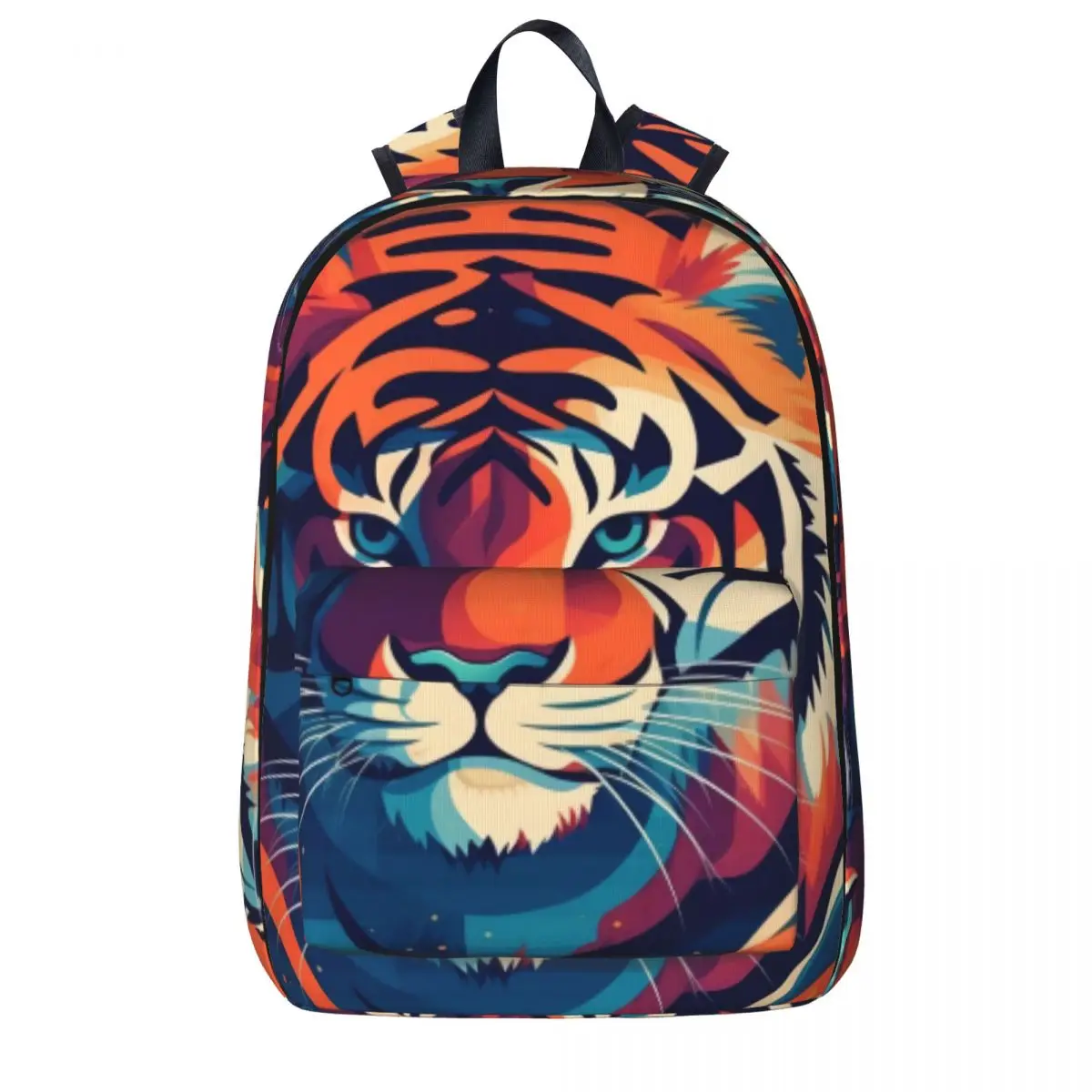 

Tiger Backpack Illustration Colorful Illustration Funny Backpacks Student Cycling Lightweight School Bags Designer Rucksack