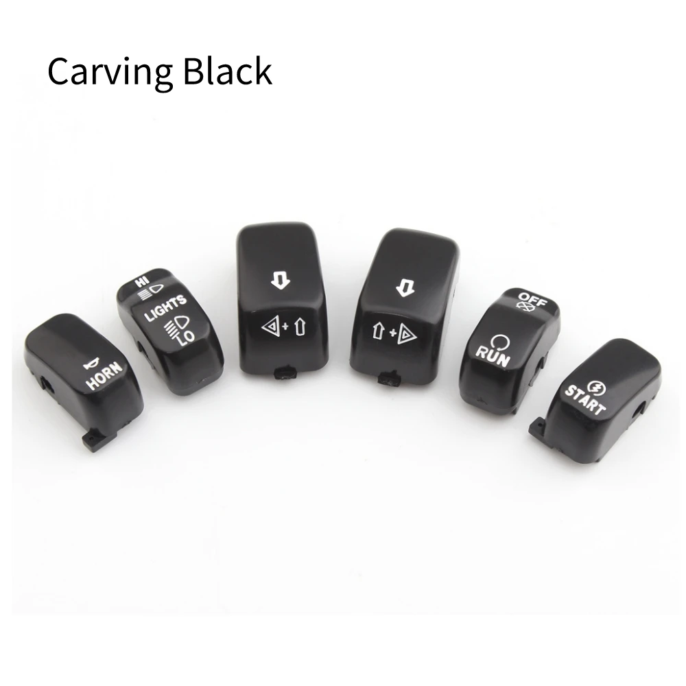 

Крышки переключателя управления рулем мотоцикла, комплект крышек кнопок, крышка ABS для Harley Sportster XL 883 1200 Dyna Softail Fat Boy VRSC