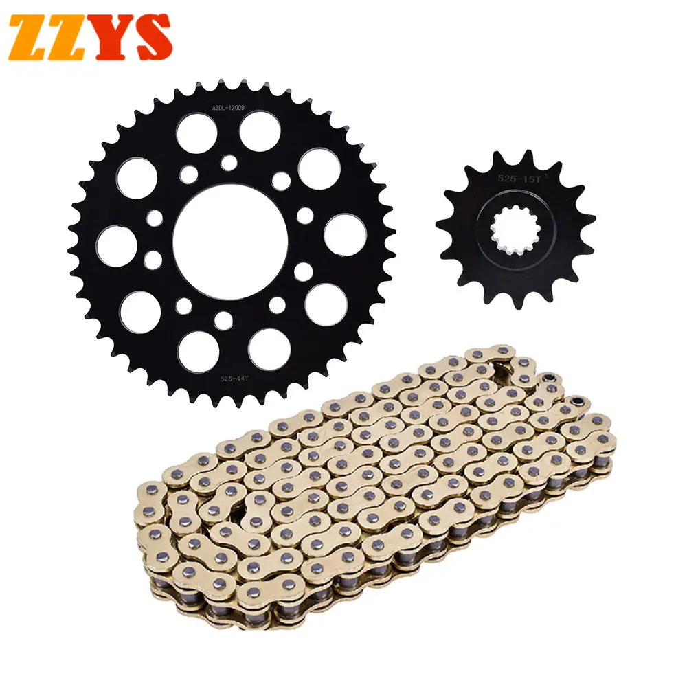 525HO Золотая цепь для мотоцикла 525 15T 44T Передняя Задняя звездочка Honda CB400 Super Bol Golden