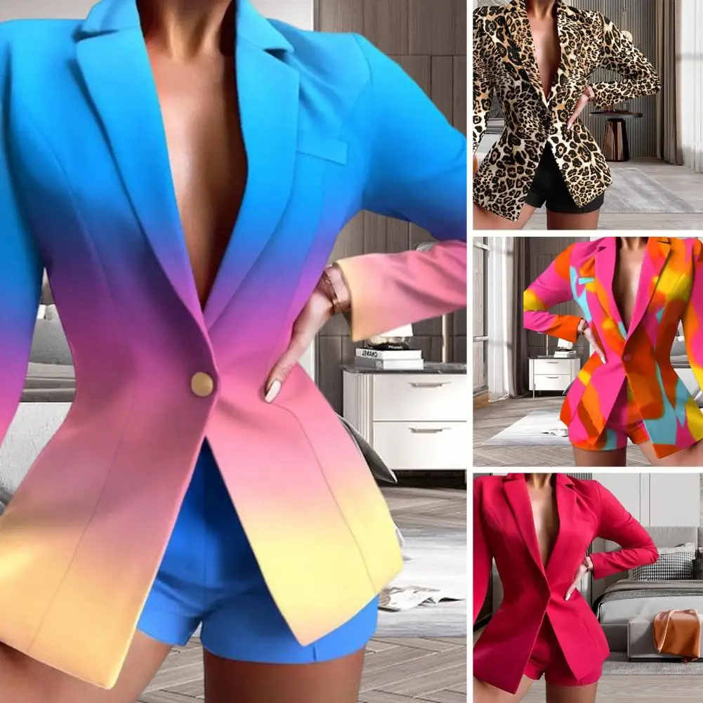 

Женский блейзер с длинным рукавом, облегающий блейзер с градиентом, женская верхняя одежда, chaquetas
