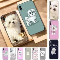 lvtlv cartoon maltese dog phone case for huawei y 6 9 7 5 8s prime 2019 2018 enjoy 7 plus